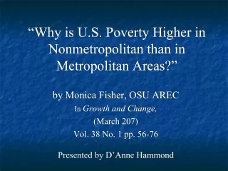 “Why is U.S. Poverty Higher in Nonmetropolitan than in Metropolitan Areas?”
