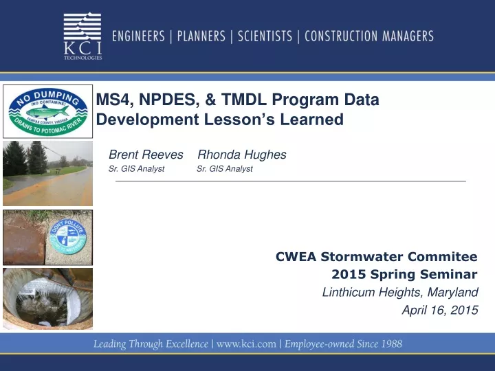 ms4 npdes tmdl program data development lesson s learned