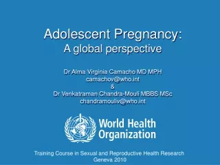 Training Course in Sexual and Reproductive Health Research  Geneva 2010