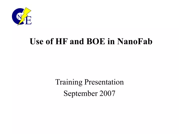 use of hf and boe in nanofab