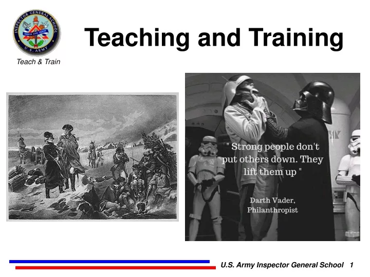 teaching and training