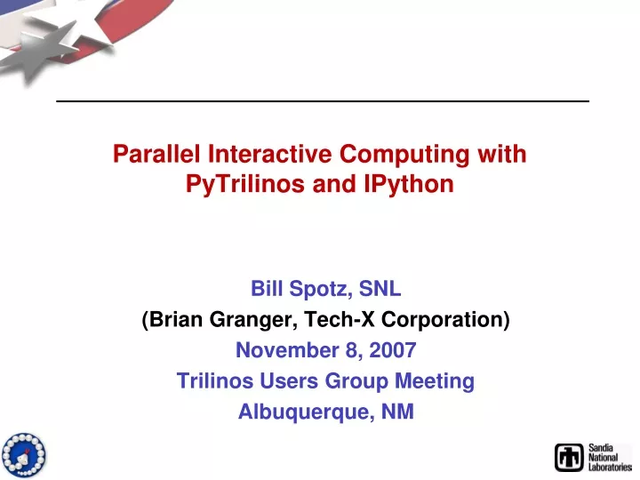 parallel interactive computing with pytrilinos and ipython