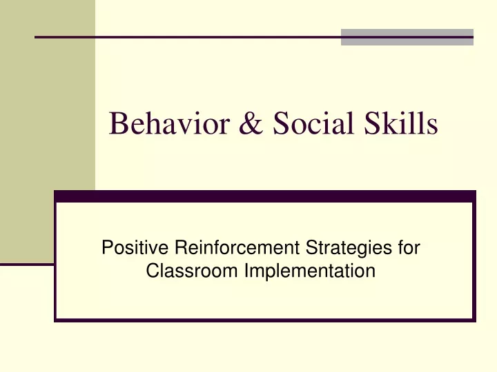 behavior social skills