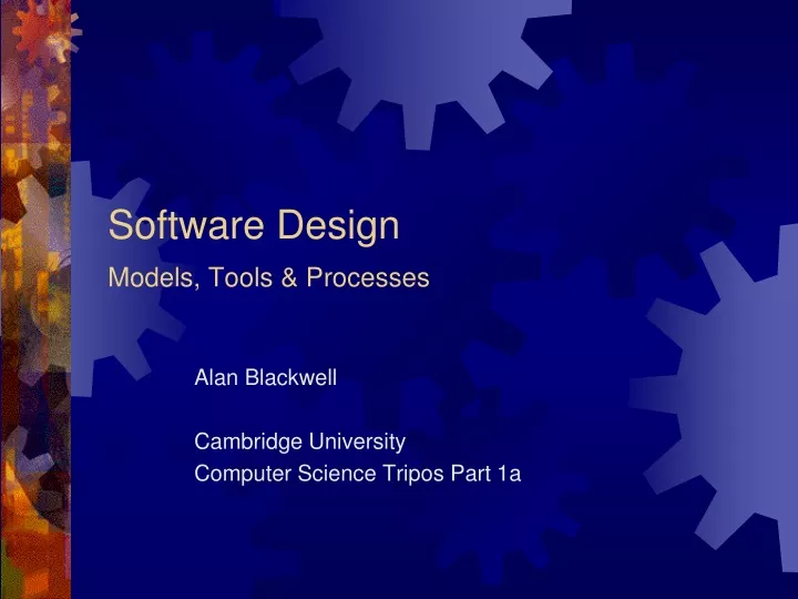 software design models tools processes