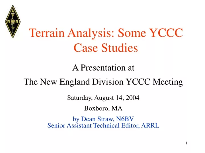 terrain analysis some yccc case studies