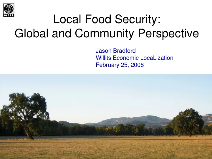 local food security global and community perspective