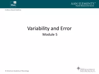 Variability and Error Module 5