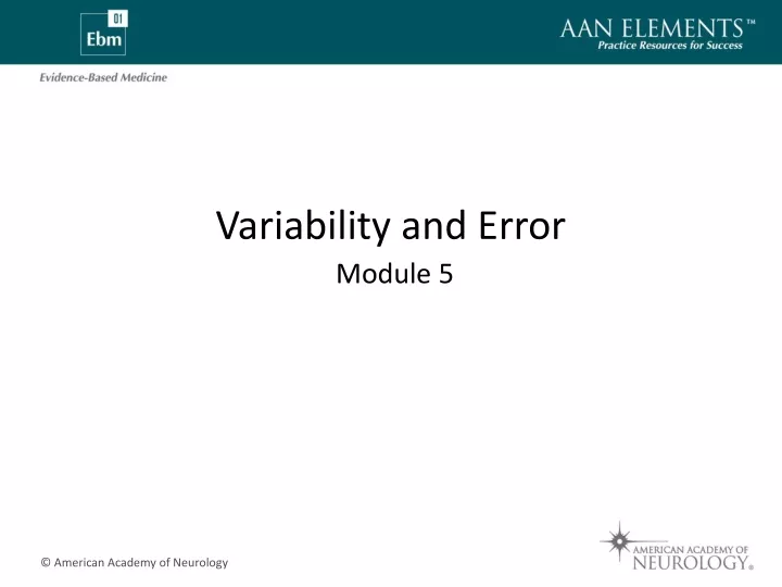 variability and error module 5