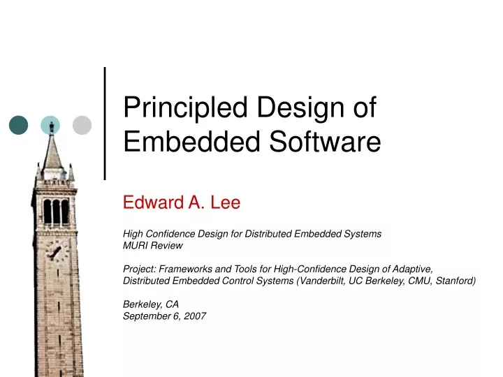 principled design of embedded software