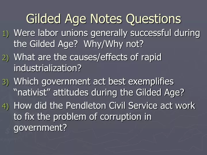 gilded age notes questions
