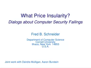 What Price Insularity? Dialogs about Computer Security Failings
