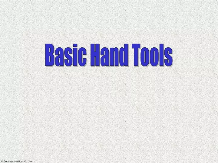basic hand tools
