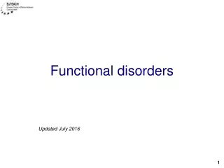 Functional disorders