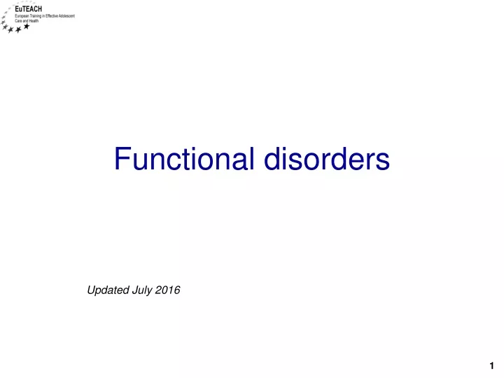 functional disorders
