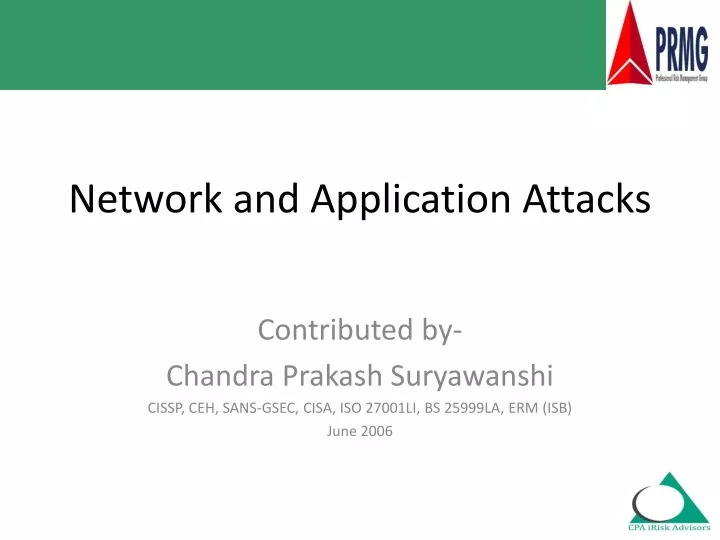 network and application attacks