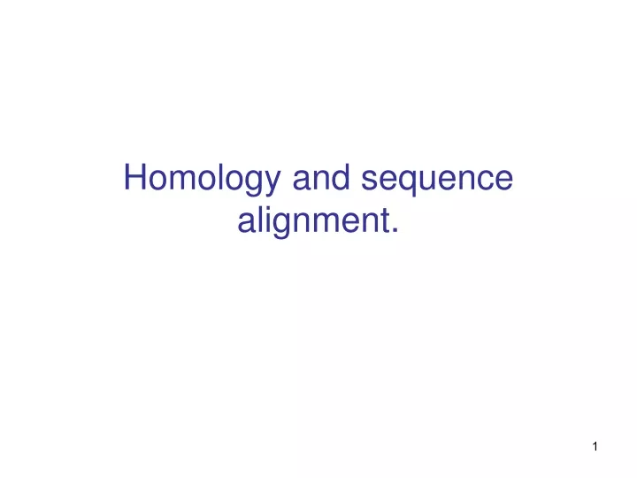 homology and sequence alignment