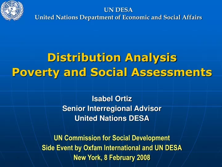 un desa united nations department of economic and social affairs