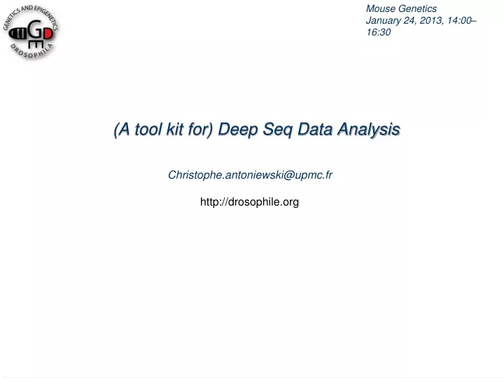 a tool kit for deep seq data analysis