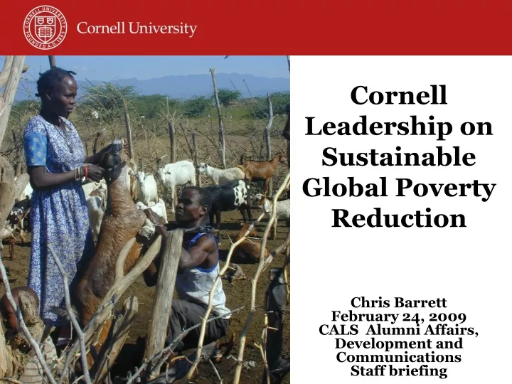 cornell leadership on sustainable global poverty