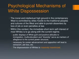 Psychological Mechanisms of White Dispossession