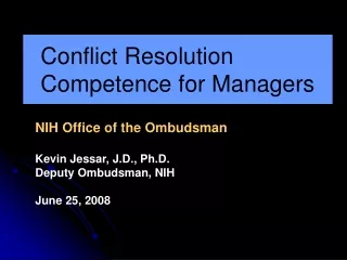 Conflict Resolution Competence for Managers