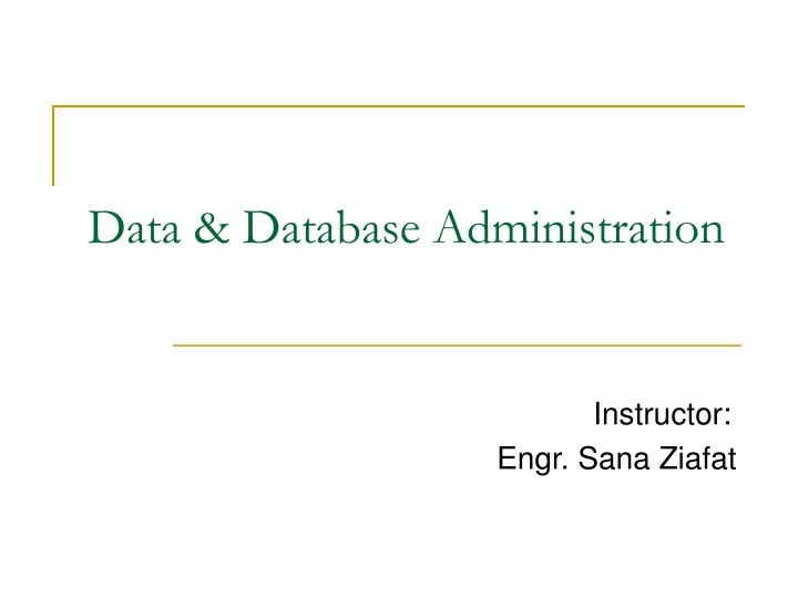 data database administration