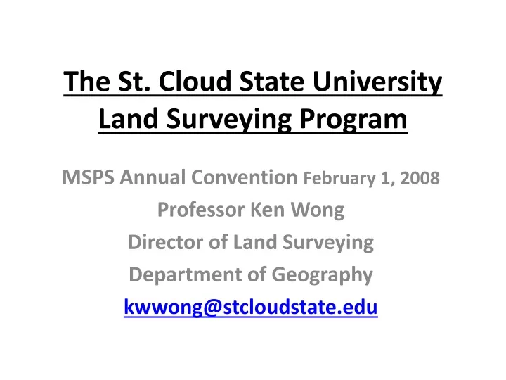 the st cloud state university land surveying program
