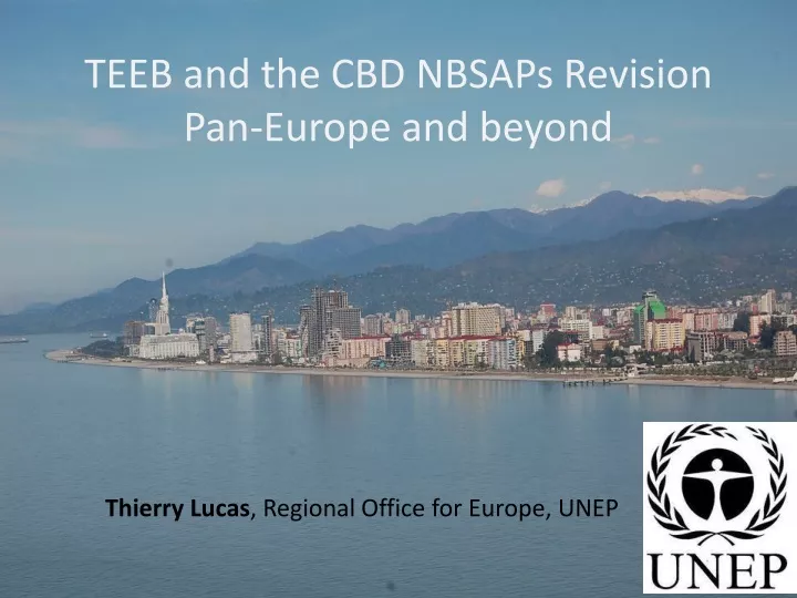 teeb and the cbd nbsaps revision pan europe and beyond