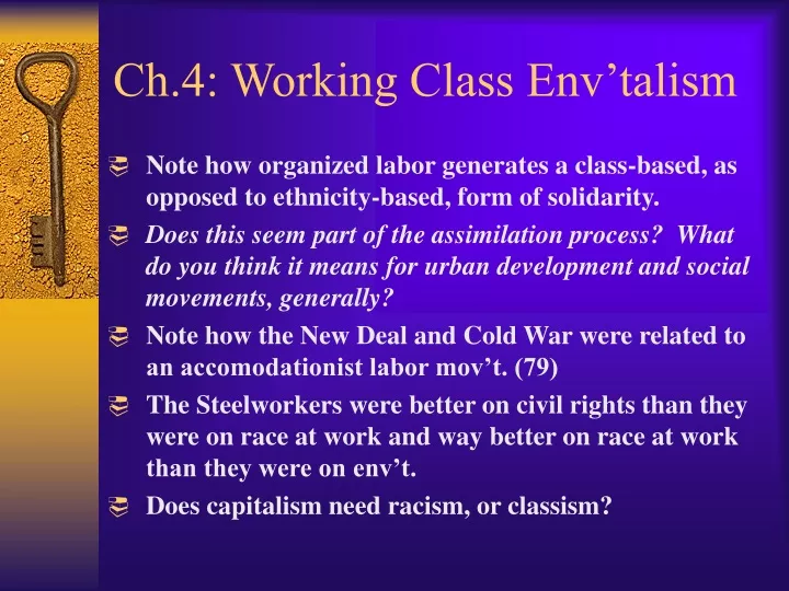 ch 4 working class env talism