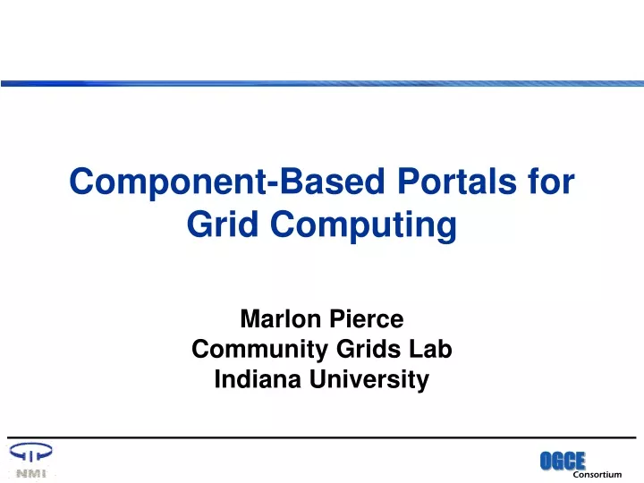 component based portals for grid computing