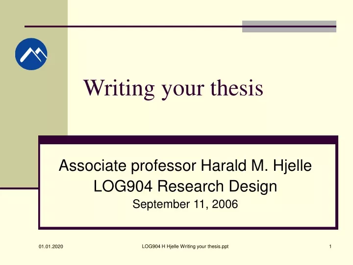 writing your thesis