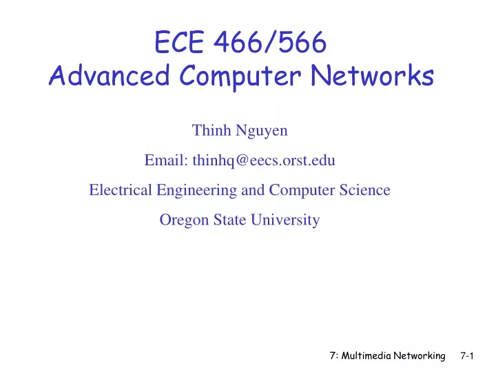 ece 466 566 advanced computer networks