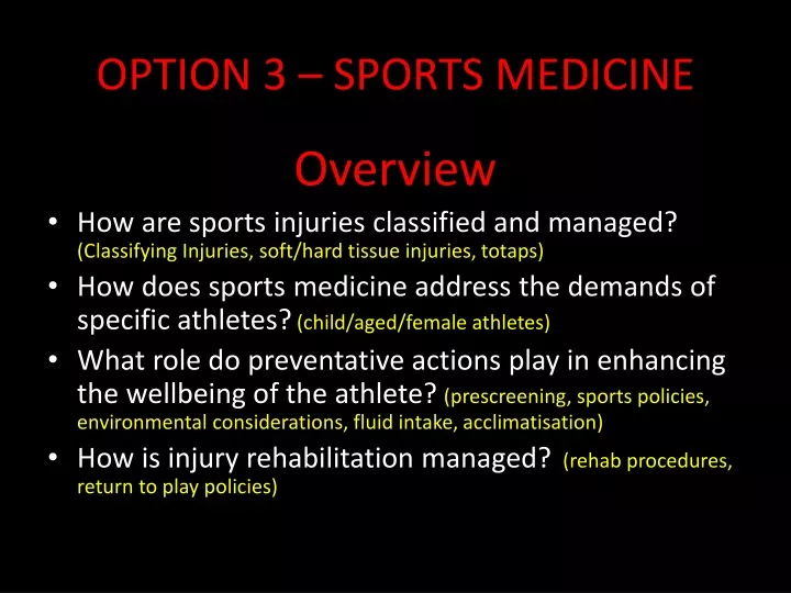 option 3 sports medicine