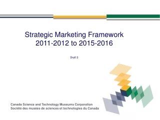 Strategic Marketing Framework  2011-2012 to 2015-2016 Draft 3