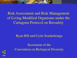 Ryan Hill and Cyrie Sendashonga Secretariat of the  Convention on Biological Diversity