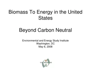 USA Biomass Who We Are/What We Do
