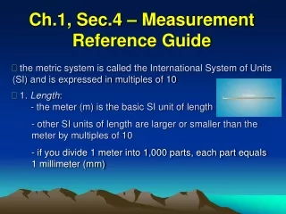 Ch.1, Sec.4 – Measurement Reference Guide
