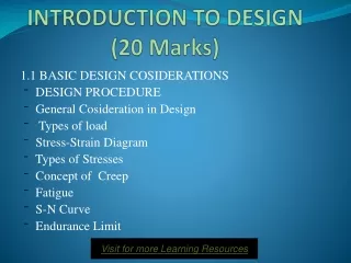 INTRODUCTION TO DESIGN (20 Marks)