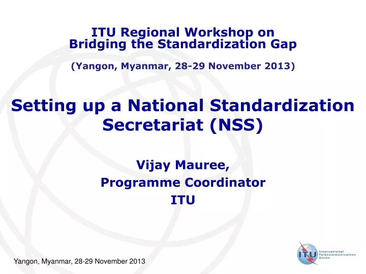 setting up a national standardization secretariat nss