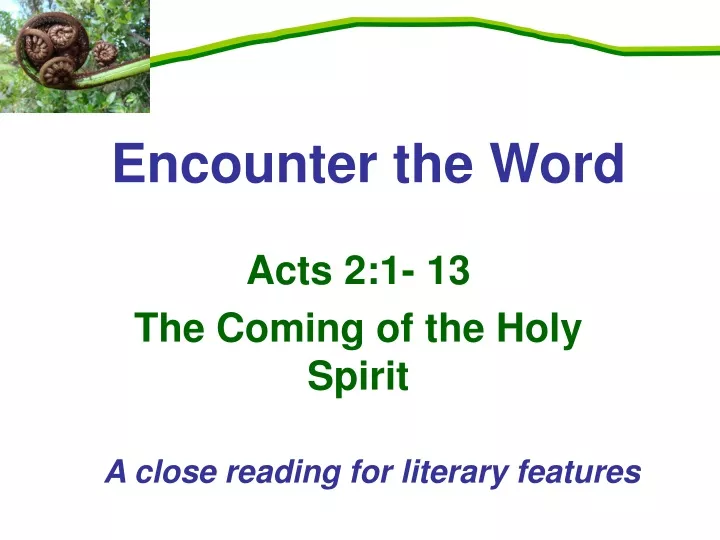 encounter the word