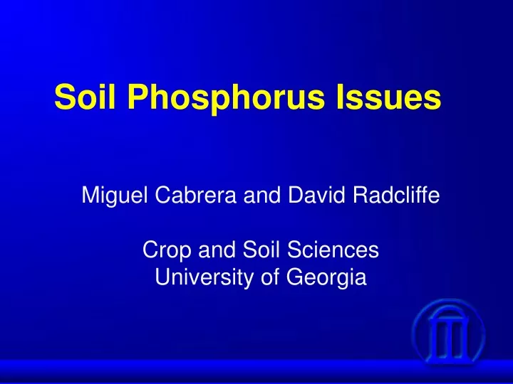 soil phosphorus issues