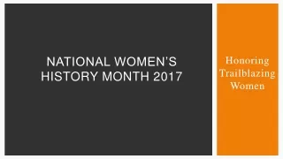 National Women’s History Month 2017