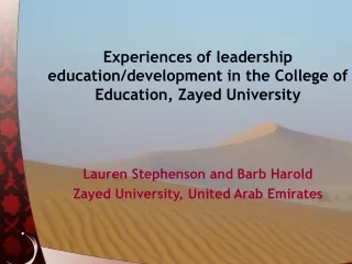 Experiences of leadership education/development in the College of Education, Zayed University