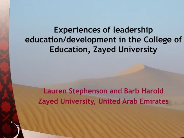 experiences of leadership education development