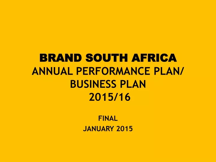 brand south africa annual performance plan business plan 2015 16