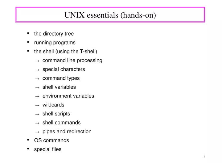 unix essentials hands on