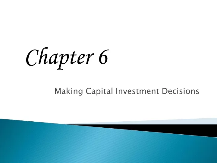 making capital investment decisions