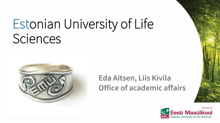 est onian university of life sciences