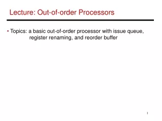 Lecture: Out-of-order Processors