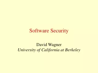 Software Security